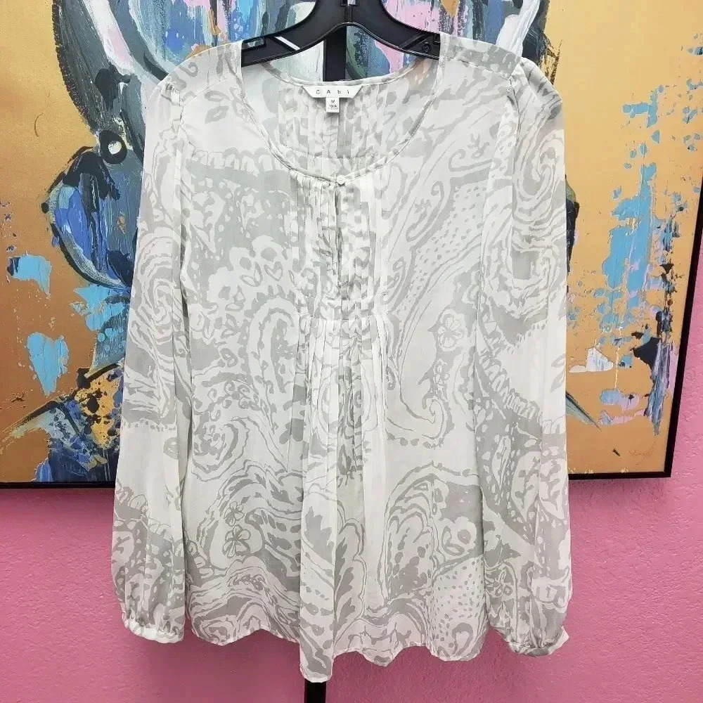 CAbi Style 634 Pleated Peasant Blouse